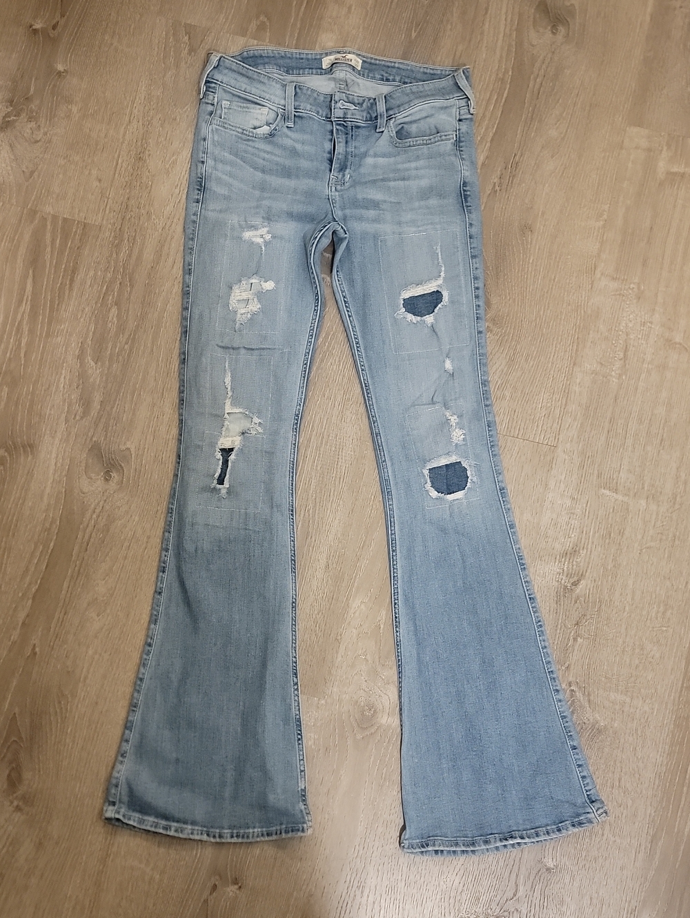 Hollister Light Blue Distressed Flare Jeans - Women's 28x 33